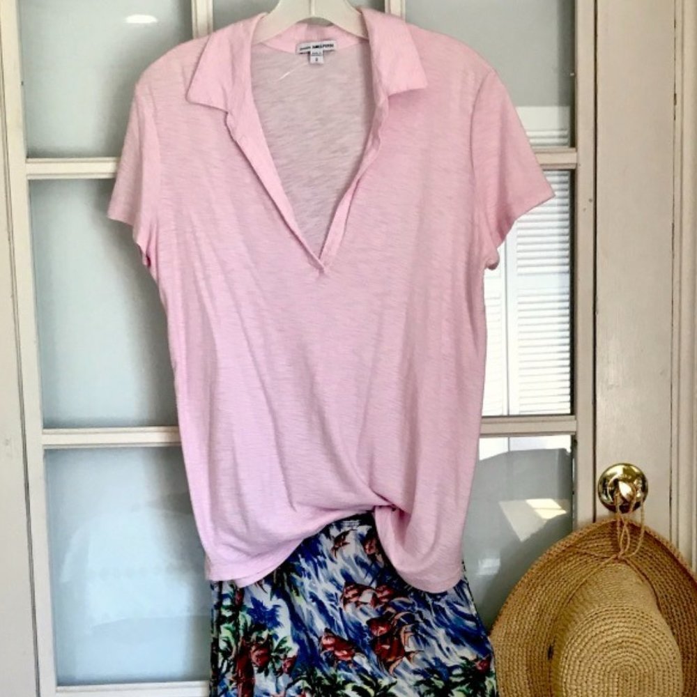 NWOT James Perse Sheer Polo Tee